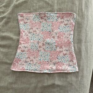 Hollister Pink and Blue Floral Tube Top Reversable